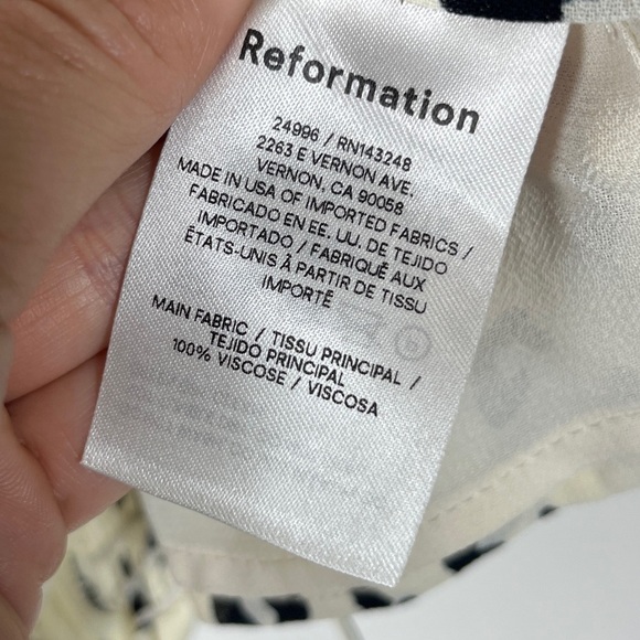 Reformation Liza Top Snow Leopard 8 Animal Print White Black Tank Women’s Sz 10 - Picture 4 of 9